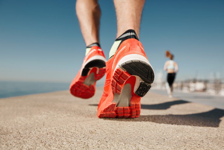 man in running shoes