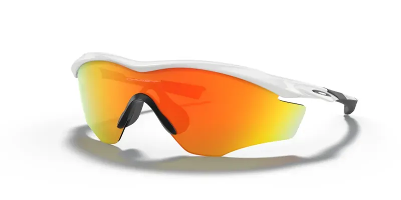 Oakley M2 Frame Xl In Fire Iridium Lenses/Polished White Frame