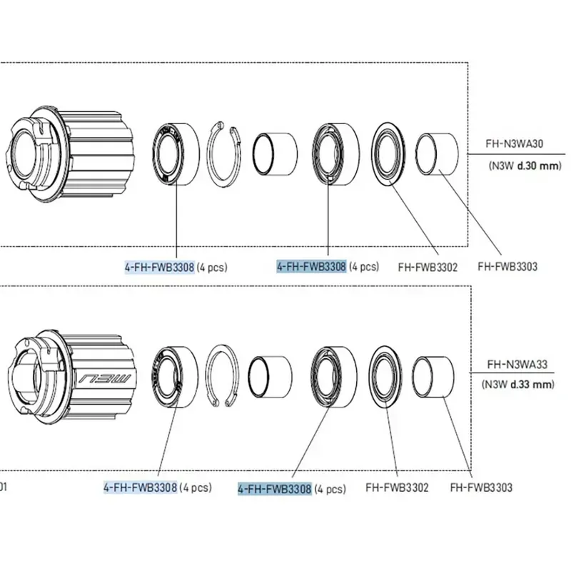 Campag RE-100 Hub Bearing Kit-4