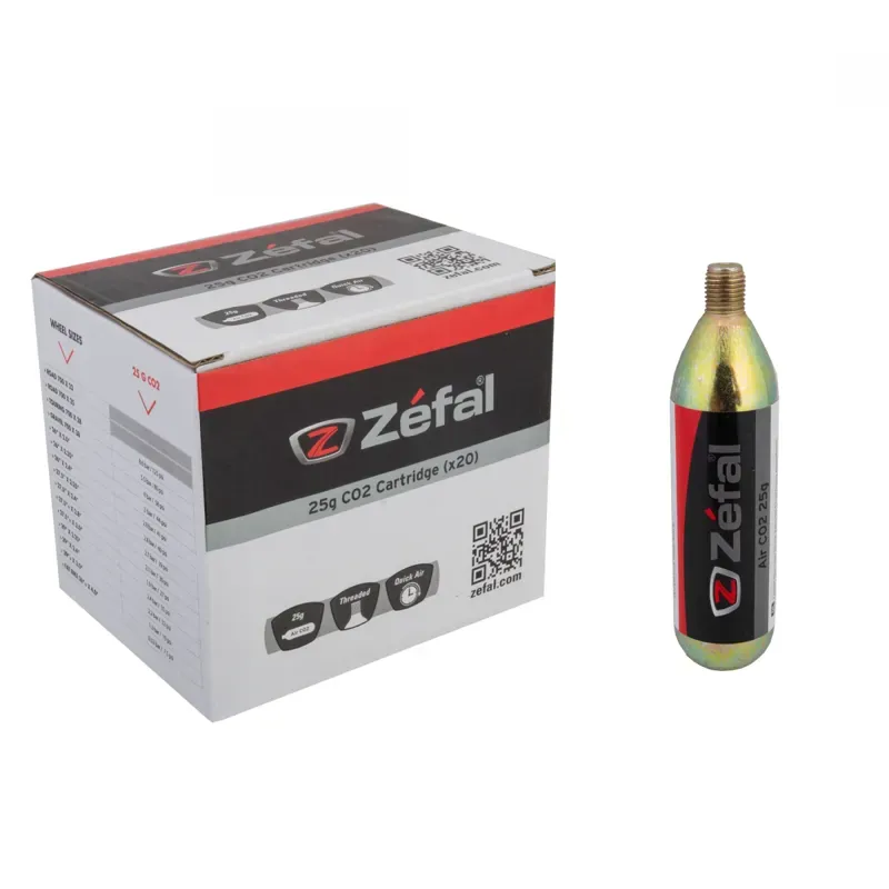 Zefal CO2 25g Threaded Cartridges in Silver