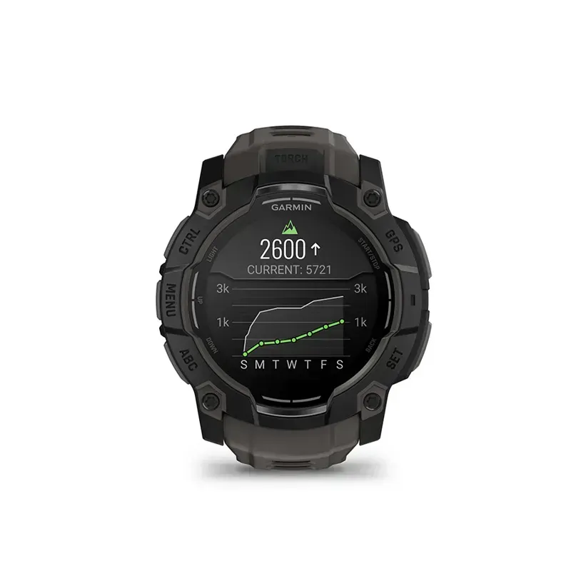 Garmin Instinct 3 50mm AMOLED Smartwatch in Black/Charcoal