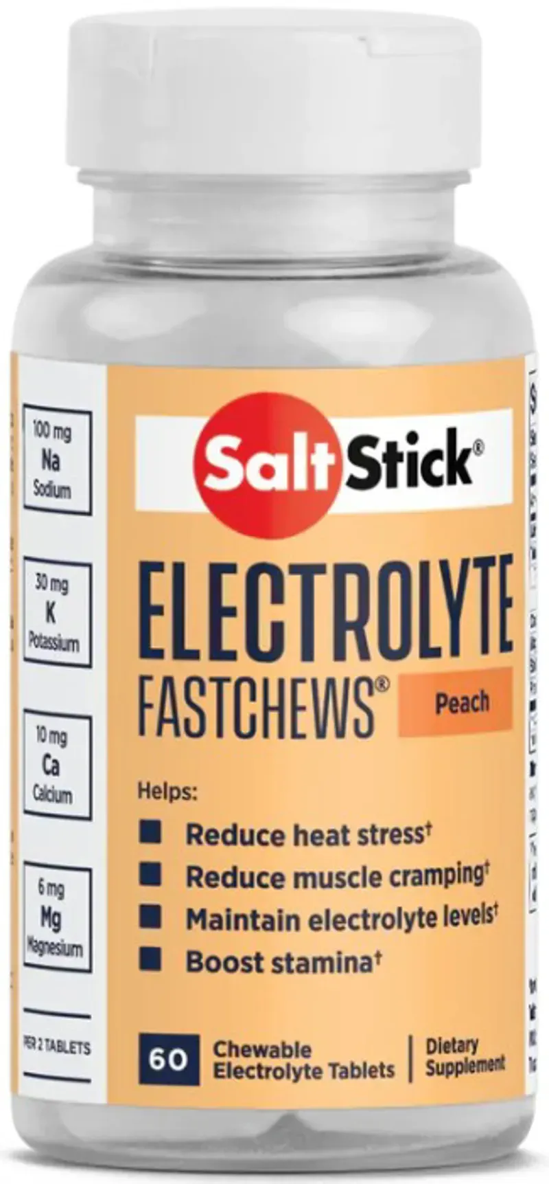 Saltstick Fast Chews 60-count Jar - Perfectly Peach