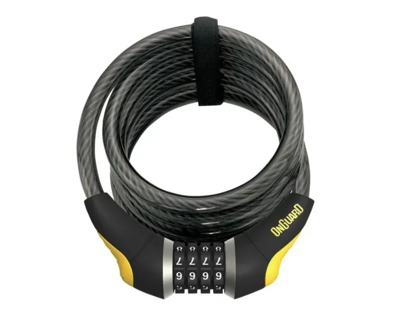 Onguard Doberman 8031 1850x12mm Combo Cable Lock in Black/Yellow