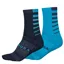 Endura Coolmax Twin Pack Stripe Socks Electric Blue