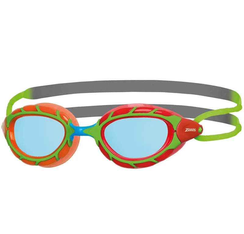 Zoggs Predator Junior Goggles Blue Lens Green/Red/Blue