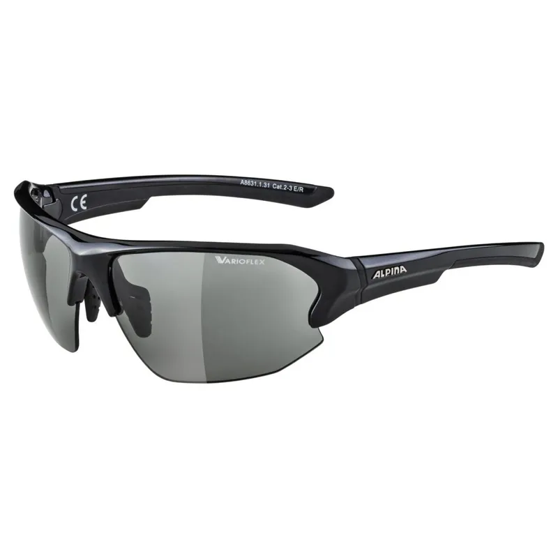 Alpina Lyron HR VL+ Black Lens Sunglasses in Black