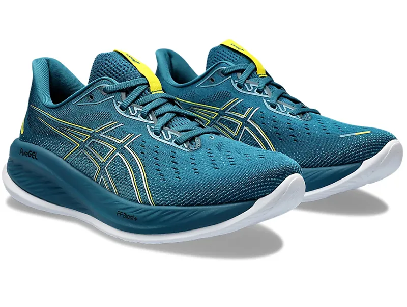 Asics Men's GEL-Cumulus 26 Running Shoes Evening Teal/Bright Yellow-2