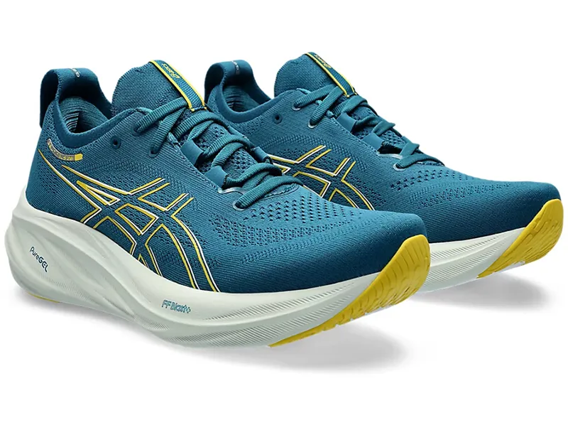 Asics Men's GEL-Nimbus 26 Running Shoes Evening Teal/Light Mustard-2
