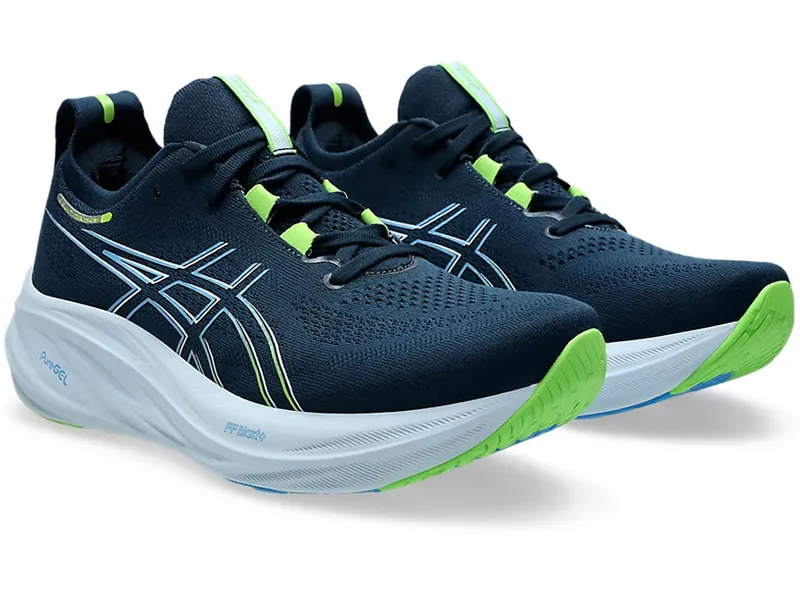 Asics Men's GEL-Nimbus 26 Running Shoes French Blue/Electric Lime-2