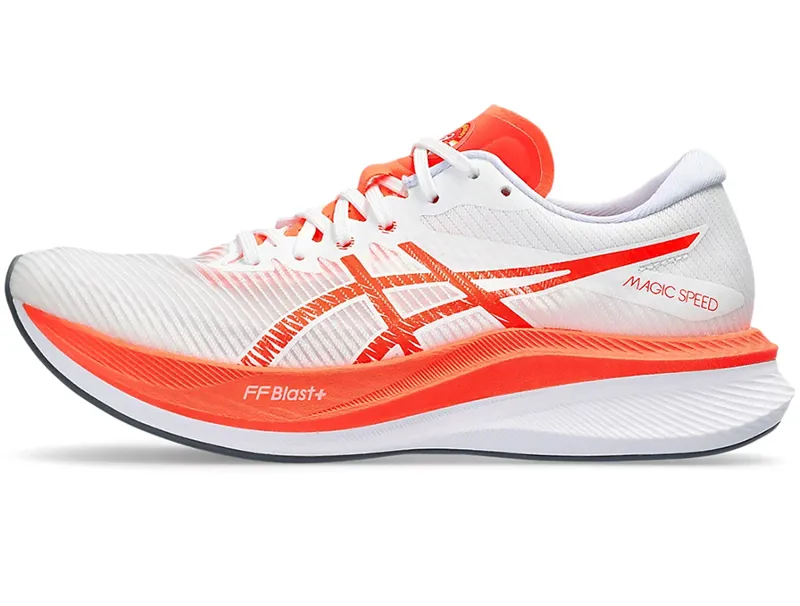 Asics Men's Magic Speed 3 Running Shoes White/Sunrise Red-7