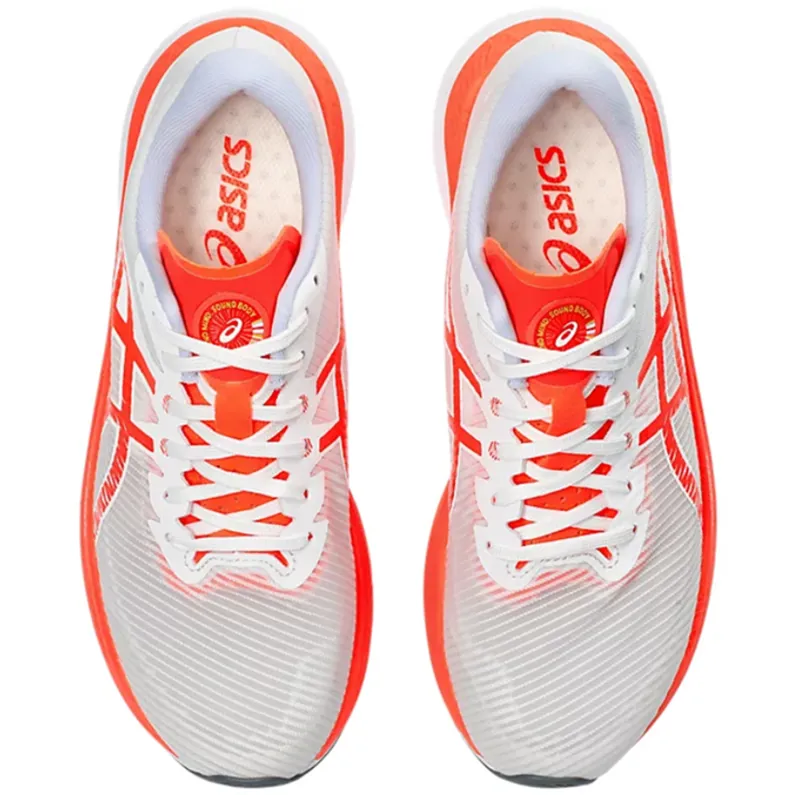 Asics Men's Magic Speed 3 Running Shoes White/Sunrise Red-5