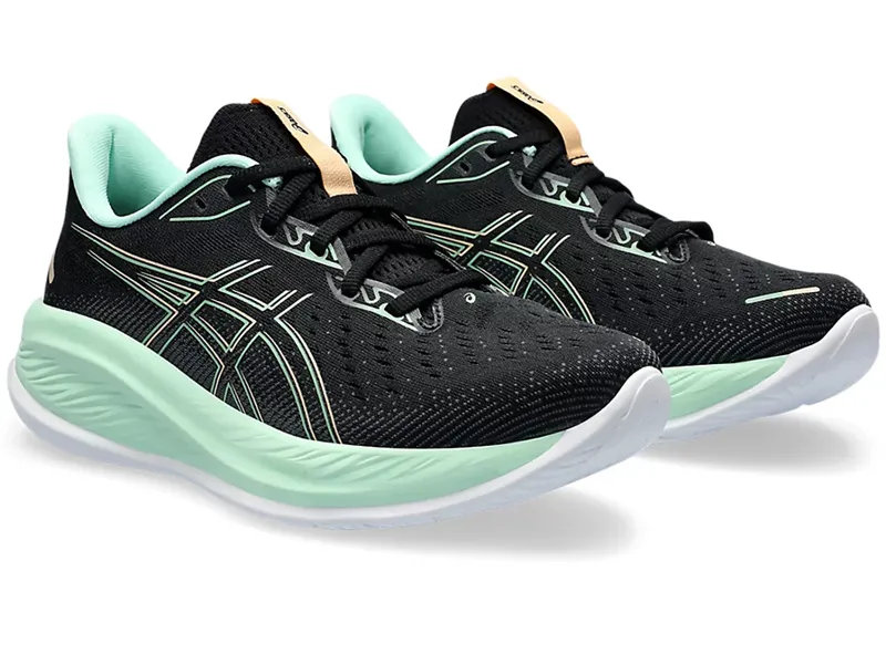 Asics Women's GEL-Cumulus 26 Running Shoes Black/Mint Tint-2