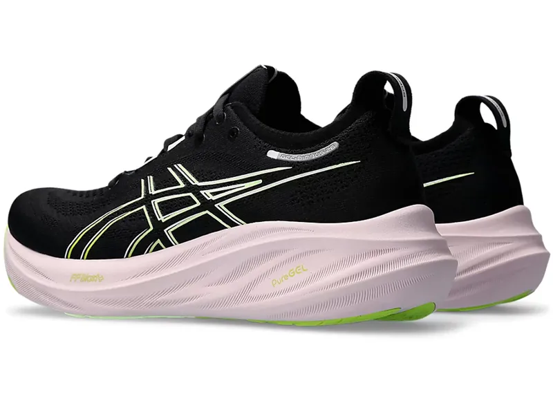 Asics Women's GEL-Nimbus 26 Running Shoes Black/Neon Lime-4