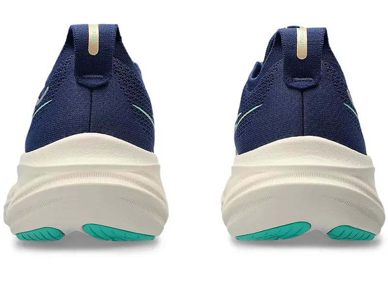 Asics Women's GEL-Nimbus 26 Running Shoes Blue Expanse/Aurora Green-4