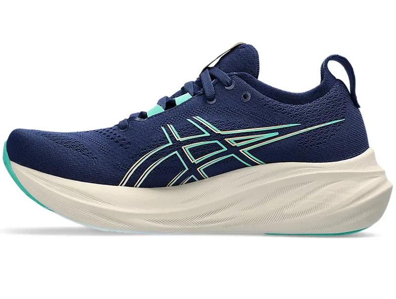 Asics Women's GEL-Nimbus 26 Running Shoes Blue Expanse/Aurora Green-1