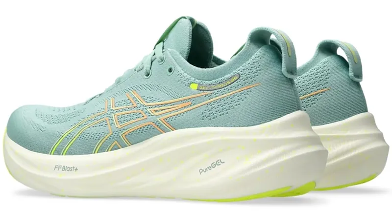 Asics Women's GEL-Nimbus 26 Light Celadon/Safety Yellow-3