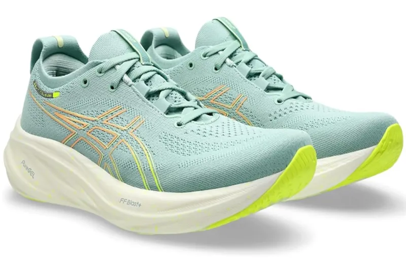 Asics Women's GEL-Nimbus 26 Light Celadon/Safety Yellow-2