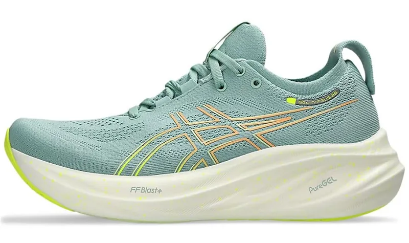 Asics Women's GEL-Nimbus 26 Light Celadon/Safety Yellow-1