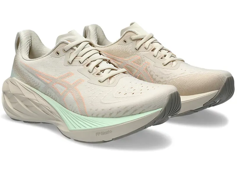 Asics Women's' Novablast 4 Running Shoes Oatmeal/Moonrock-2