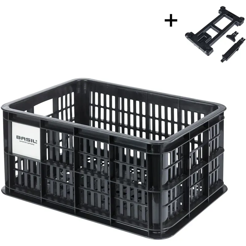 Basil Bicycle Crate MIK S 17.5L Recycl Black 17.5 litres-2