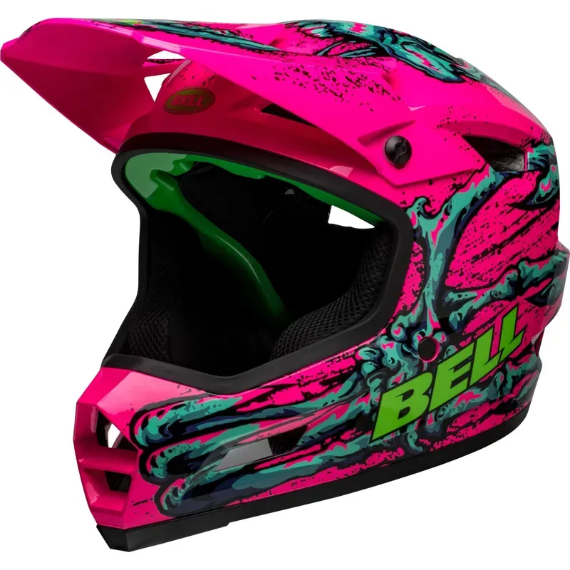Bell Sanction 2 Dlx Mips Mtb Full Face Helmet in Bonehead Gloss Pink/Turquoise