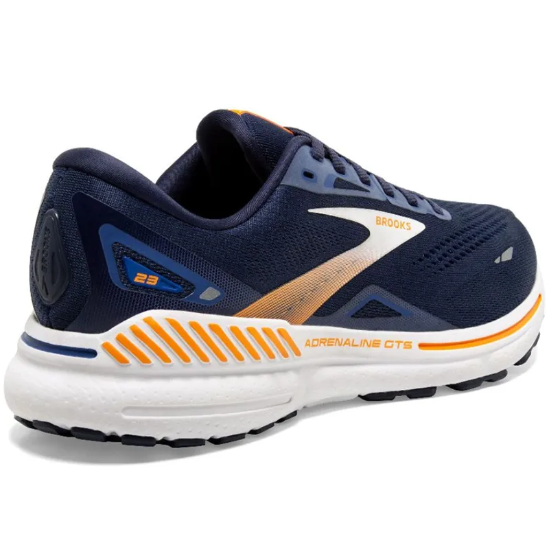 Brooks Men's Adrenaline GTS 23 Running Shoes Peacoat/Ultramarina/Orange-4