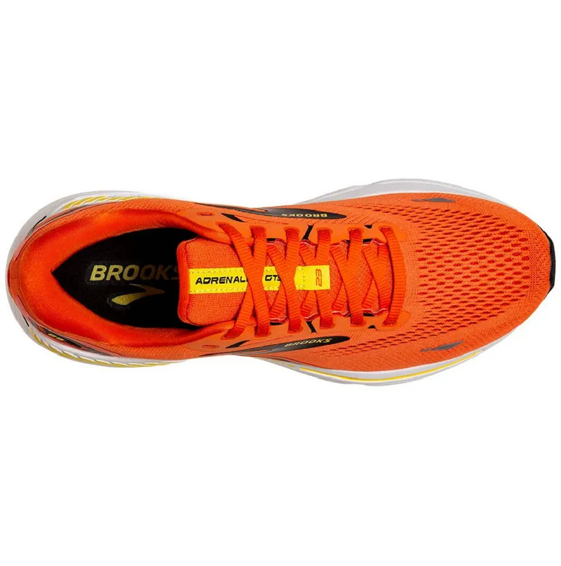 Brooks Men's Adrenaline GTS 23 Running Shoes Red Orange/Black/Yellow-5