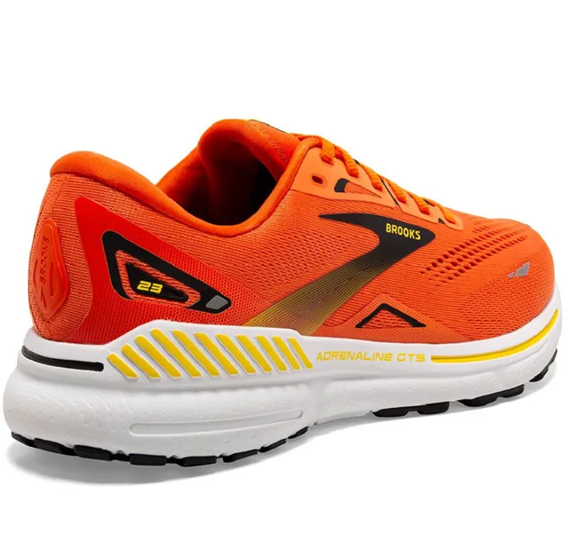 Brooks Men's Adrenaline GTS 23 Running Shoes Red Orange/Black/Yellow-4