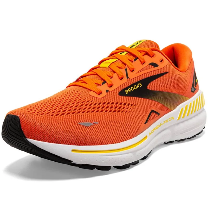 Brooks Men's Adrenaline GTS 23 Running Shoes Red Orange/Black/Yellow-3