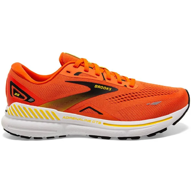 Brooks Men's Adrenaline GTS 23 Running Shoes Red Orange/Black/Yellow