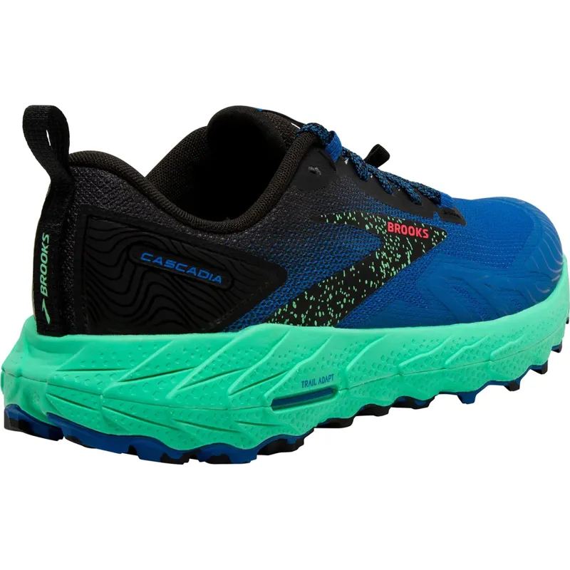 Brooks Men's Cascadia 17 Running Shoes Victoria Blue/Black/Spring Bud-4
