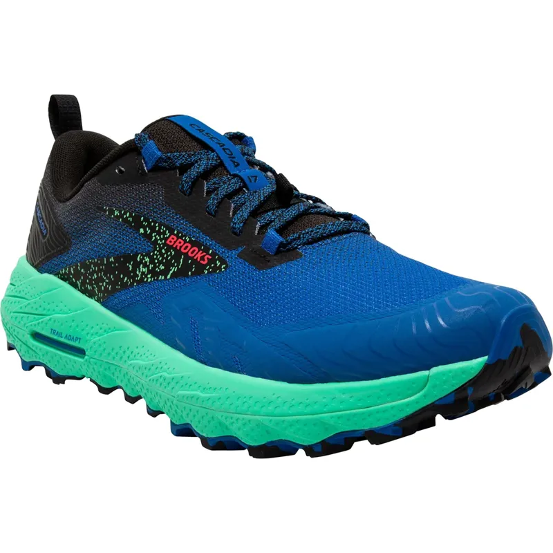 Brooks Men's Cascadia 17 Running Shoes Victoria Blue/Black/Spring Bud-2