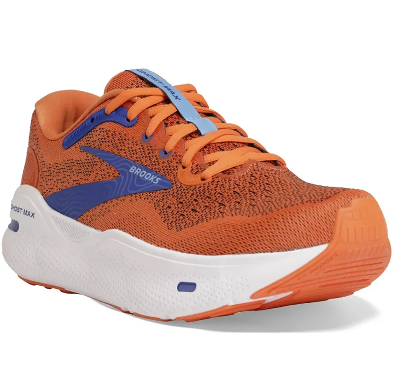 Brooks Men's Ghost Max Red Orange/Black/Surf The Web-2