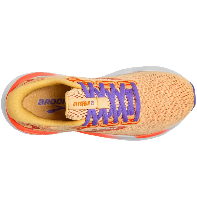 Brooks Women's Glycerin 21 Running Shoes Sunburst/Nasturtium/Purple-5