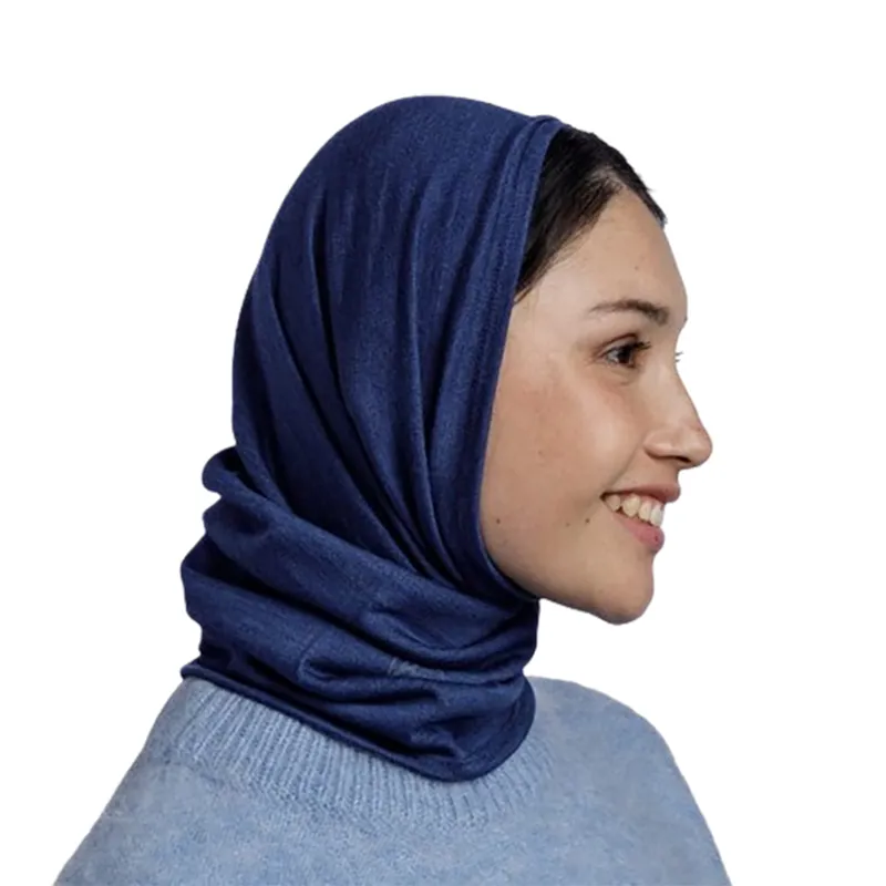 Buff Merino Midweight Neckwear Melange Cobalt-3