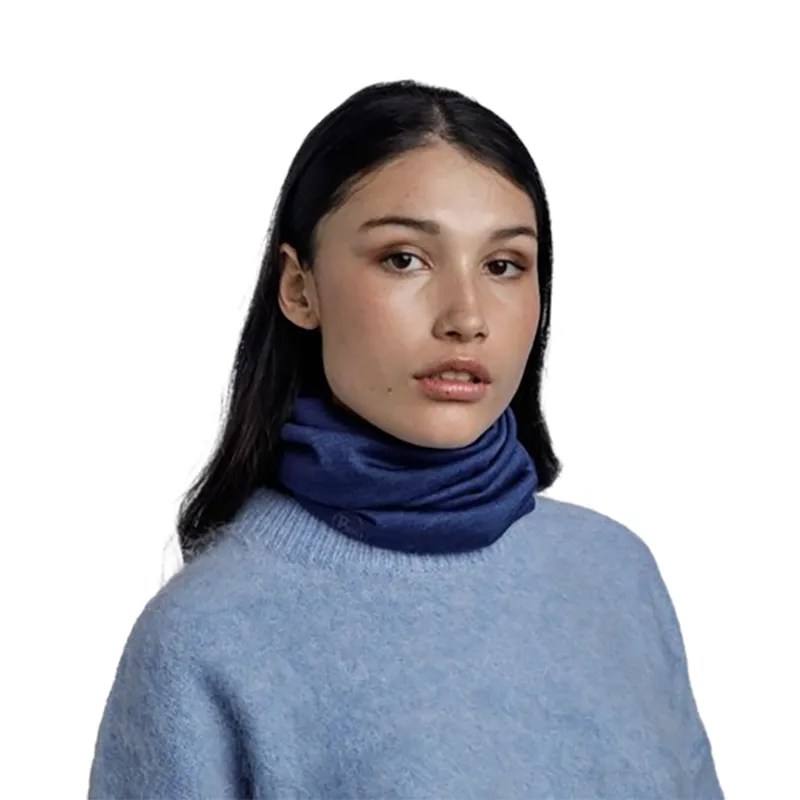 Buff Merino Midweight Neckwear Melange Cobalt-2