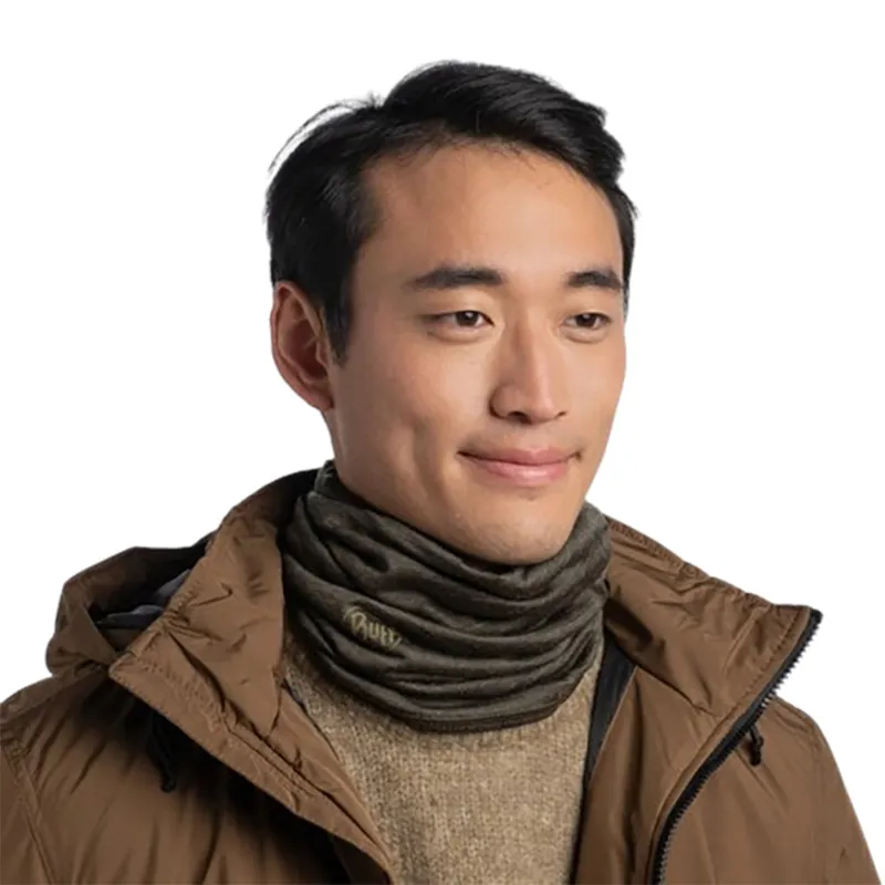 Buff Merino Midweight Neckwear Solid Bark-3