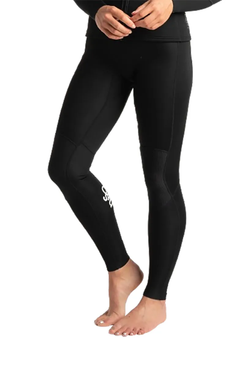 C-Skins Women's Solace 1.5mm Flatlock Leggings Black/Black White-4