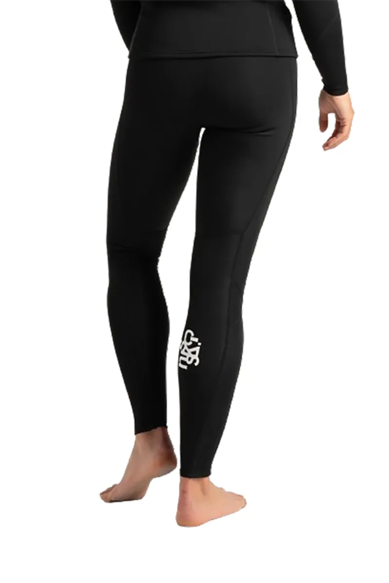 C-Skins Women's Solace 1.5mm Flatlock Leggings Black/Black White-1