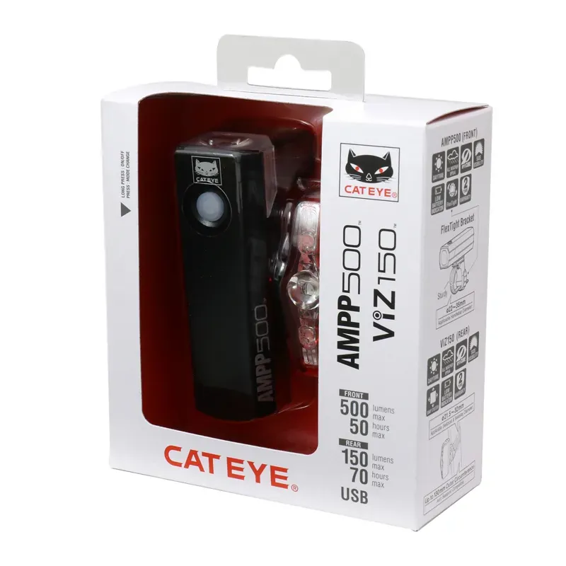 Cateye Ampp 500s / Viz 150 Bike Light Set-1