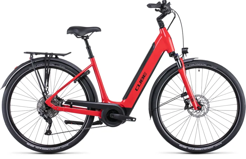 Cube Supreme Sport Hybrid Pro 500 Electric Hybrid Bike in Red