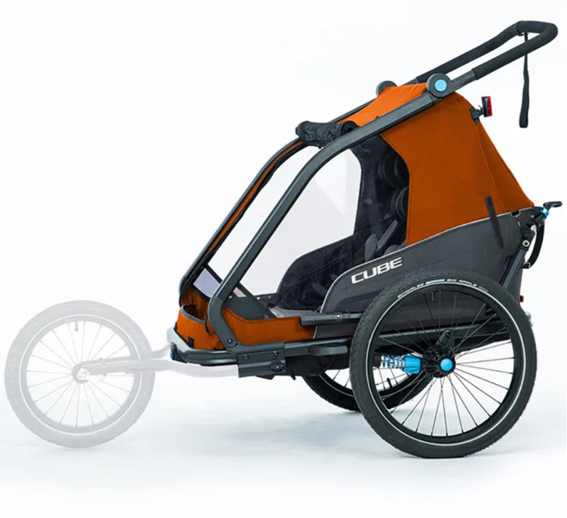 Cube Kids Trailer Double CMPT X Actionteam Grey/Orange-6