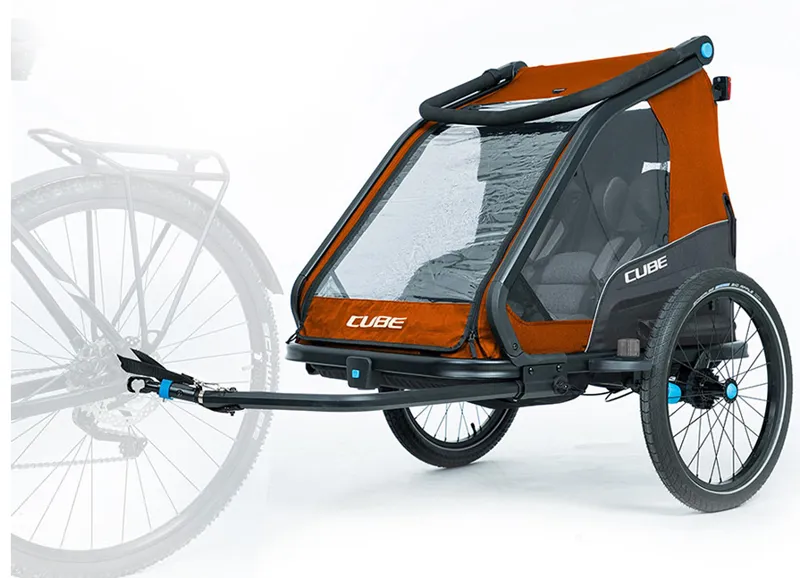 Cube Kids Trailer Double CMPT X Actionteam Grey/Orange-5