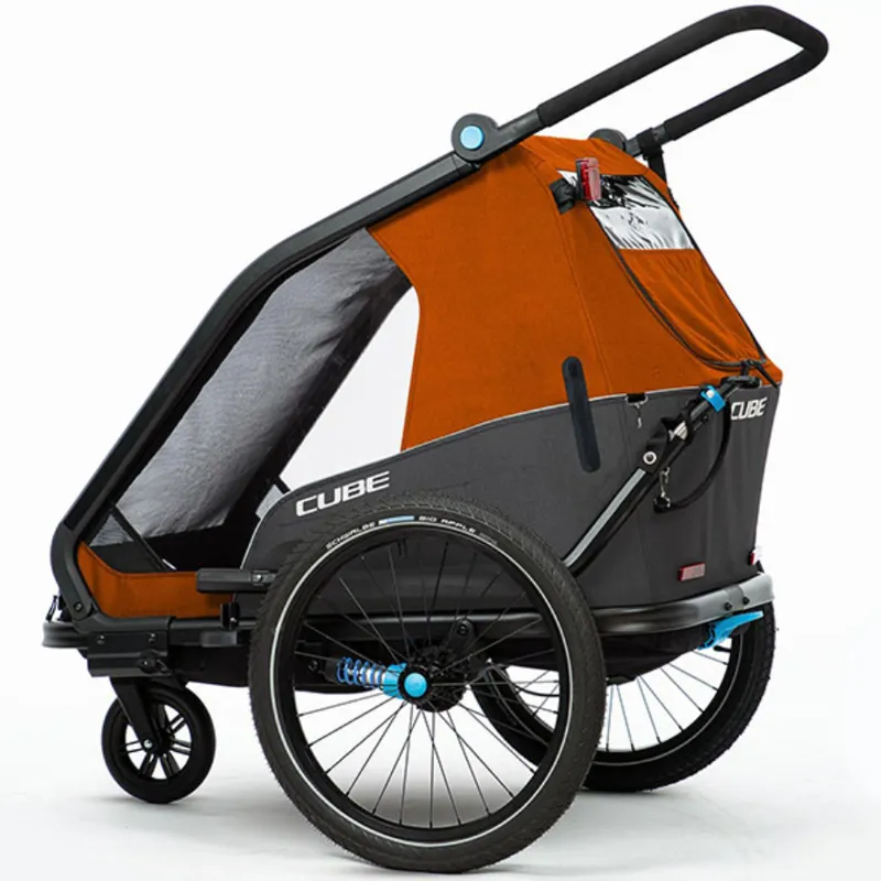 Cube Kids Trailer Double CMPT X Actionteam Grey/Orange-1