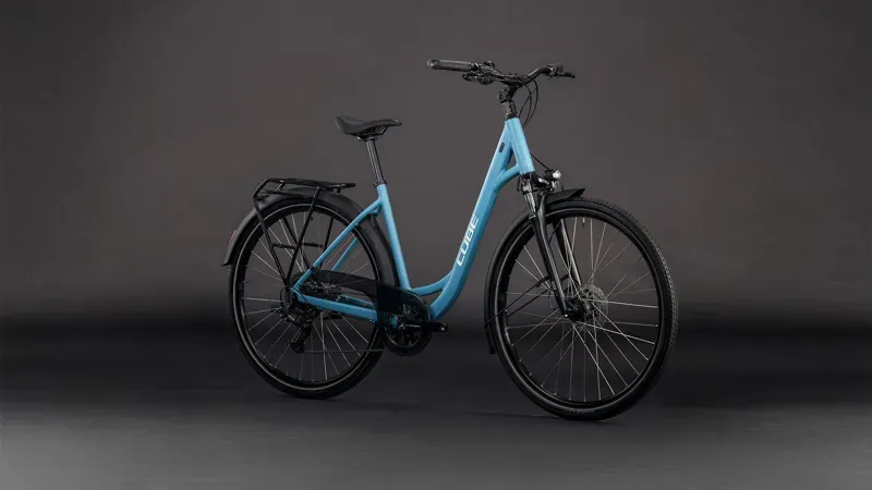 Cube Touring One Hybrid Bike in Blue Bird/Grey-5