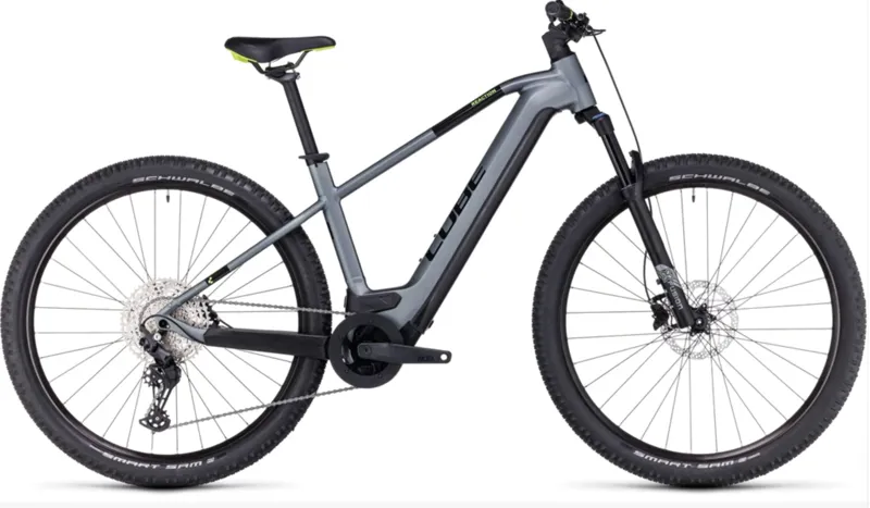 Cube: Reaction Hybrid Pro 625 E-MTB Bike - Flashgrey/Green