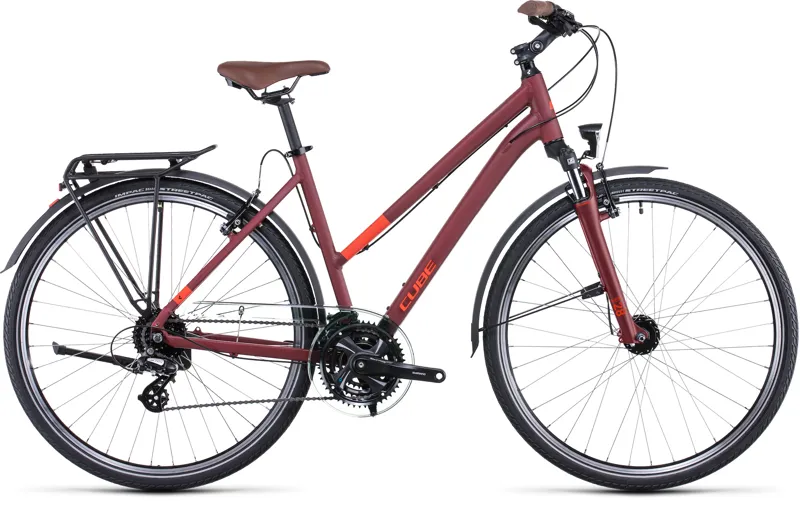 Cube: 2022 Touring Pro step-through in Dark Red/Red