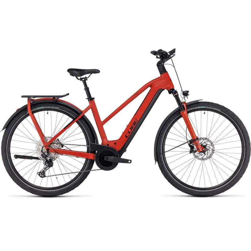 Cube Kathmandu Hybrid EXC 750 Trekking eBike in Red/Black-1