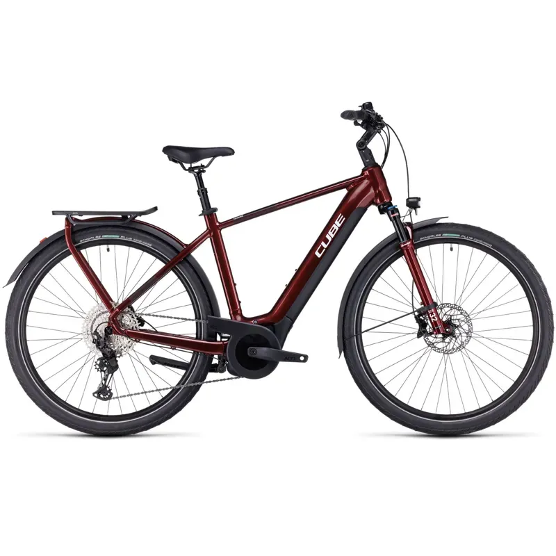 Cube Touring Hybrid EXC 625 Electric Bike in Red/White