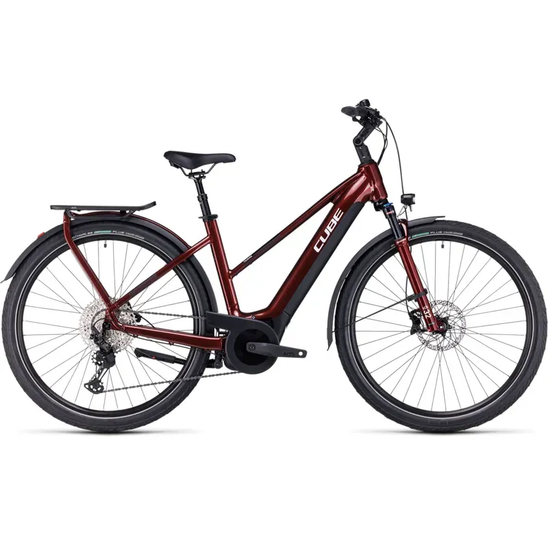 Cube Touring Hybrid EXC 625 Electric Bike in Red/White-1